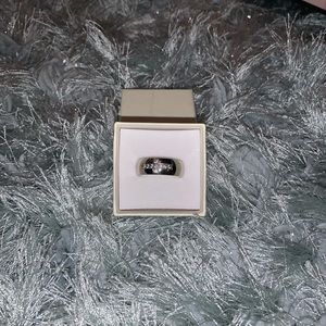 Men’s sterling silver diamond accent cross ring